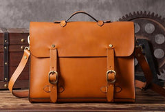 Handmade leather mens Briefcase business Briefcase Shoulder Bag Laptop Briefcase - EverHandmade