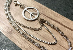 silver biker trucker punk peace hook wallet Chain for chain wallet biker wallet trucker wallet