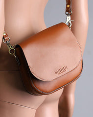 Cute Black LEATHER Flip Side Bag Handmade WOMEN Saddle Phone Crossbody BAG Purse FOR WOMEN