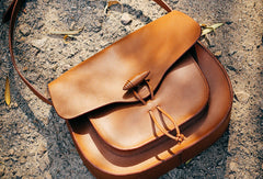 Handmade Genuine Leather Saddle Bag Purse Crossbody Bag Shoulder Bag Purse For Women - EverHandmade