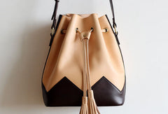 Handmade Leather bucket purse for women crossbody bag leather shoulder bag - EverHandmade