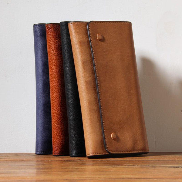 Handmade Genuine Leather Mens Cool Long Leather - Back View