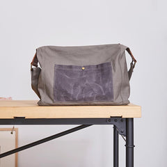 Canvas Mens 14 inches Side Bag Canvas Messenger Bags Canvas Travel Large Courier Bags for Men