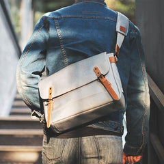 Cool Oxford Cloth Gray Men's Shoulder Bag Messenger Bag Side Bag For Men