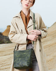 Best Brown Leather Womens Vintage Tote Handbag - Side View