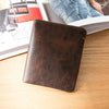 Dark Brown Handmade Leather Mens Front Pocket Wallets Bifold Vintage billfold Wallet Small Wallet for Men
