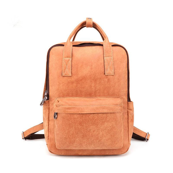 Brown Leather Mens School Backpack Travel Backpack Handbag 13inch Computer Backp FY03581030