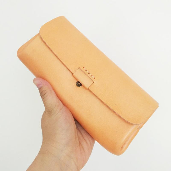 Handmade Suede Womens Black Leather Long Wallet Cool Green Envelope Wallet Clutc CZPY01251029