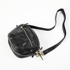 FASHION BROWN LEATHER MEN'S Small Side Bags MESSENGER BAG BLACK Black Courier Bag FOR MEN