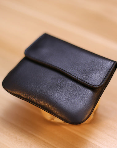 Black Cute Women Leather Card Wallet Mini Coin Wallets Slim Black Card Holder Wallets For Women