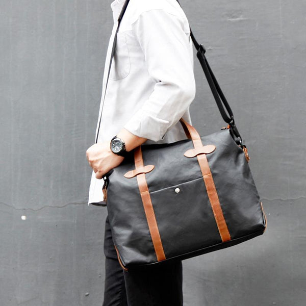 Fashion PVC Canvas Black Men's Large Handbag Briefcase Business Laptop Business XFZ00992009