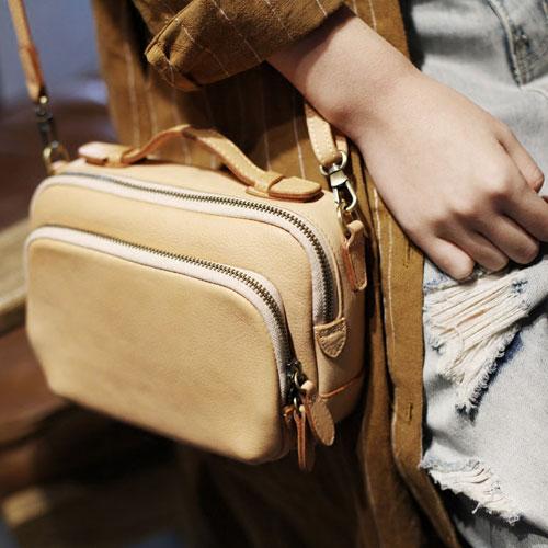 Fashion Beige Women's Satchel Leather Shoulder Bag Cream Small Handbag Crossbody CM03871055