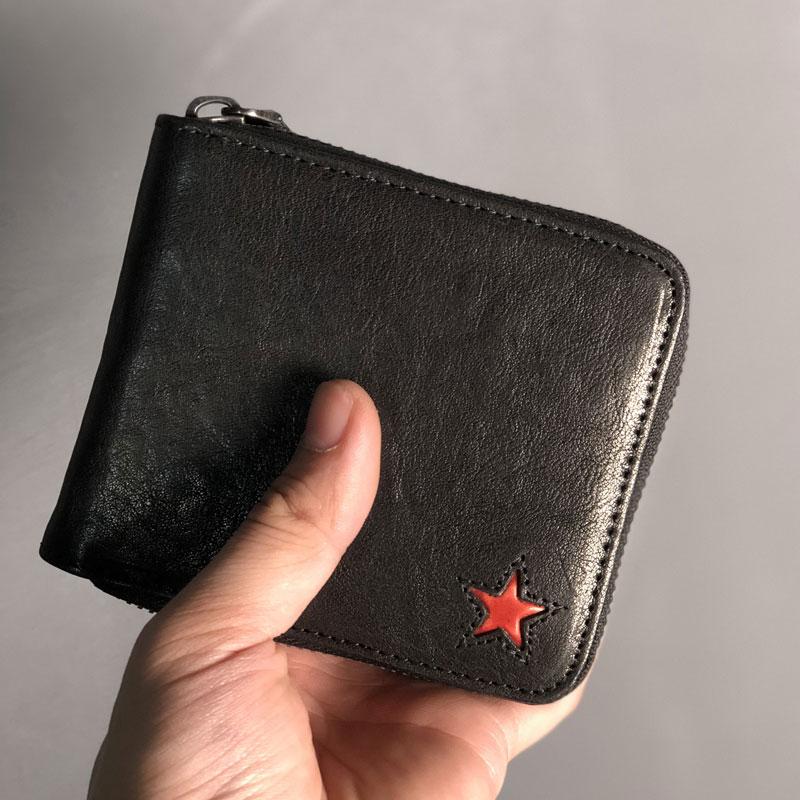 Genuine Leather Mens Cool billfold Leather Wallet - Back View