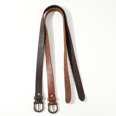 Casual Handmade Leather Vintage Simple Leather Belts - Back View