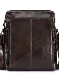 Cool Brown Leather Mens Tablet Messenger Bag Small Side Bag Mini Messenger Bag For Men