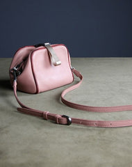 Mini Womens Khaki Leather Shoulder Purse Cube Double Zip Leather Crossbody Purse for Ladies