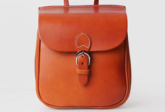 Leather Womens Cute Small Backpack Handmade School Backpack for Women - EverHandmade