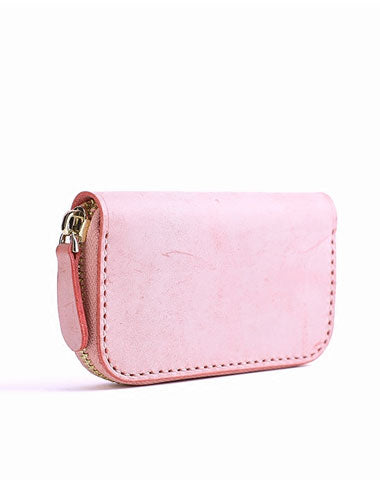 Handmade Cute LEATHER Womens Zipper Key Wallet Leather Key Holders FOR Women