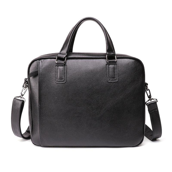 Fashion Black Leather Men's Professional Briefcase Handbag 14'' Computer Briefca FY02891009