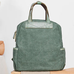 Canvas Green Women Cool Backpack Canvas Travel Bag Canvas Handbag for Women