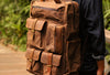 Cool Mens Waxed Canvas Backpack Large Canvas Travel Backpack Hiking Backpack for men - EverHandmade