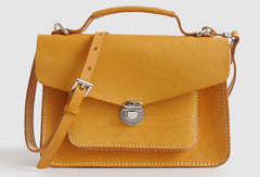 Handmade Womens Leather shoulder bag Satchel Bag School Bag for women