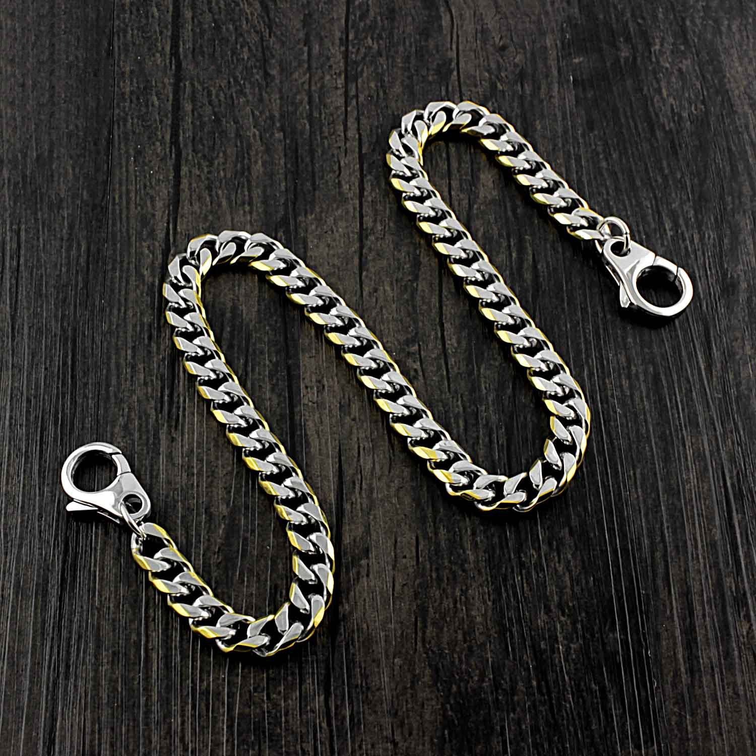 18'' SOLID STAINLESS STEEL BIKER SILVER GOLD WALLET CHAIN LONG PANTS CHAIN jeans chain jean chain FOR MEN