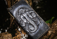 Handmade leather Geneisha biker wallet 