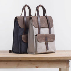 Cool Canvas Gray Mens Handbag Canvas Backpack Canvas Travel Bag for Men
