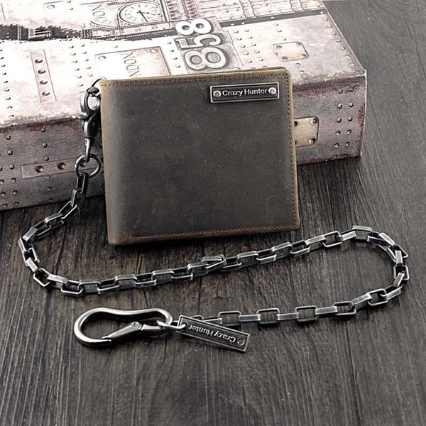 Cool Dark Coffee Leather Men's Small Biker - Back View