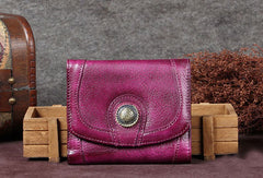 Genuine Leather Wallet Folded billfold Wallet Vintage Wallet Purse For Women Men