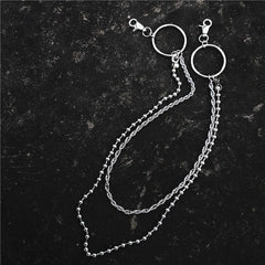 Cool Stainless Steel Mens Double Wallet Chain Pants Chain jeans chain jean chain For Men