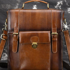 Cool Leather Mens Briefcase Messenger Bag Shoulder Bag Satchel Backpack for men