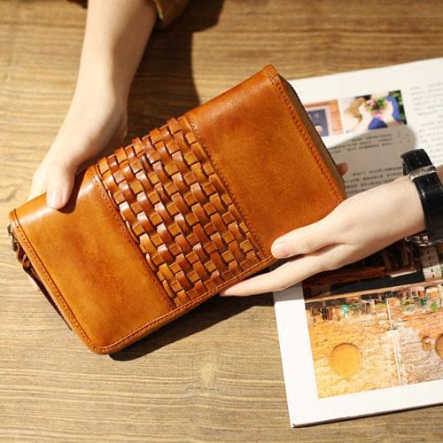 Leather Long Wallet Zip Around Wallet Bag Phone Purse Clutch For Womens - Annie Jewel
