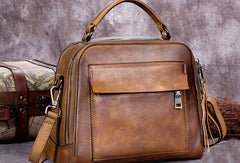 Genuine Leather Handbag Vintage Crossbody Bag Shoulder Bag Purse For Women - EverHandmade