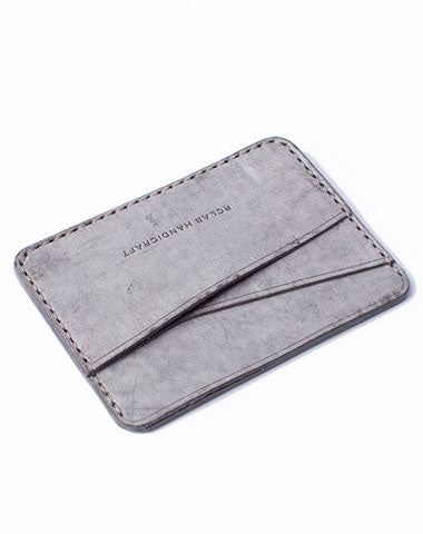 Handmade Cute Pink Gray Leather Women Small Card Holder Card Wallet for Men