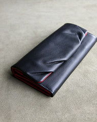 Classic Black Leather Womens Wallet Bifold Clutch Wallet Long Wallet for Women