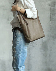 Vintage WOMENs LEATHER Tote Bag Fashion Shopper Tote Purse FOR WOMEN