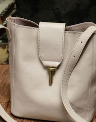 Fashion Leather Brown Gray Bucket Shoulder Bag Barrel Purse With Clutch For Women