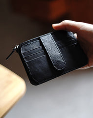 Womens Brown Leather Card Holders Wallet Slim Billfold Wallet Card Holders for Ladies