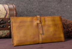 Genuine Leather Wallet Long Wallet Bifold Wallet Purse For Men Women - EverHandmade