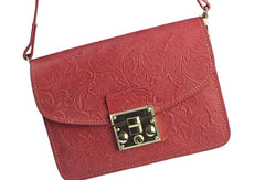 Handmade crossbody bag leather shoulder bag purse floral leather for women - EverHandmade