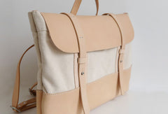 Handmade Leather messenger bag backpack canvas for men women leather shoulder bag - EverHandmade