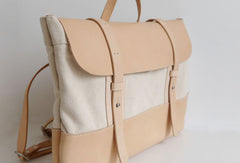 Handmade Leather messenger bag backpack canvas for men women leather shoulder bag