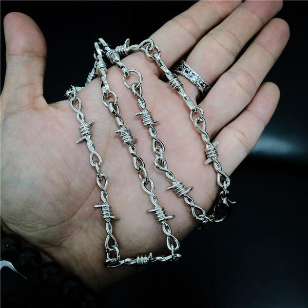 Badass Silver Mens Thorns Pants Chain Biker Wallet Chain Long jeans chain jean c ZJWW00201002