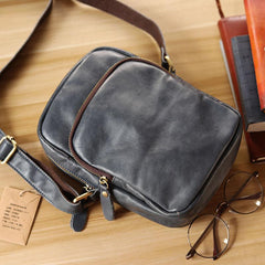 Casual Small Leather Mens Black Side Bags Small Vertical Postman Bag Messenger Bags For Men