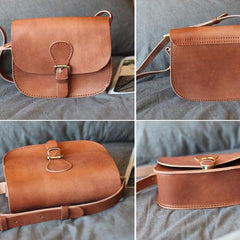 Women's Satchel Purse Brown Leather Satchel Purse - Annie Jewel