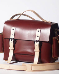 Handmade Leather Red Womens Messenger Bag Fashion Shoulder Bag for Women