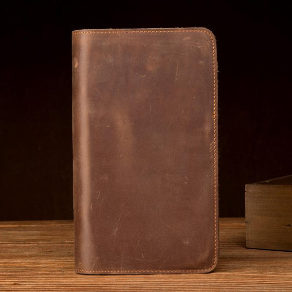 Brown Cool Mens long Wallet Wristlet Wallet - Back View