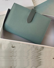 Minimalist Women Gray Vegan Leather Slim Card Wallet Billfold Passport Wallet Slim Travel Wallet For Women